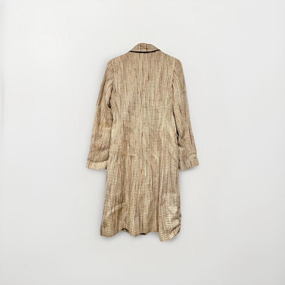 Tuleh Metallic Tweed Long Coat Wool Blend, Runway Vintage Rarity. Retail 1500+ - Picture 2 of 9